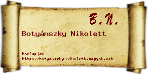 Botyánszky Nikolett névjegykártya